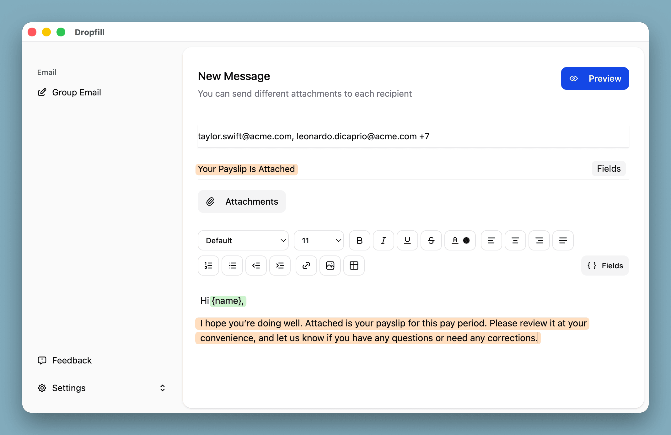 Subject and Body Composition